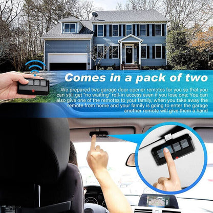 Garage Door Opener Remote 2 Pack, 3 Button Replacement with Batteris