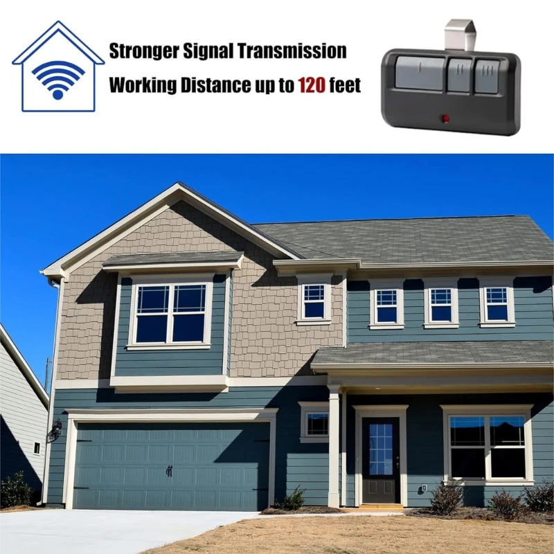 Garage Door Opener Remote 2 Pack, 3 Button Replacement with Batteris