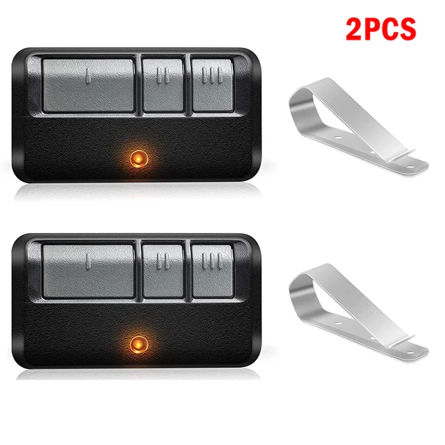 Garage Door Opener Remote 2 Pack, 3 Button Replacement with Batteris