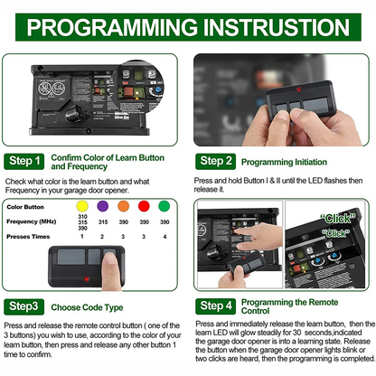 Garage Door Opener Remote 2 Pack, 3 Button Replacement with Batteris